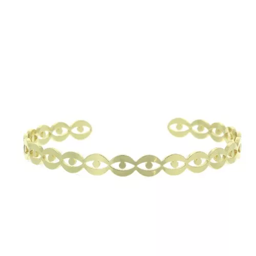 Bracciale in ottone forma dell'occhio decorativo 6x160 mm - Dorato x1