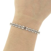 Bracciale in ottone forma dell'occhio decorativo 6x160 mm - Rodiato x1