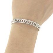 Bracciale in ottone a forma di diamante decorativo 8x160 mm - Rodiato x1