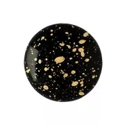 Cabochon di vetro di Puca® 18 mm Jet Gold Splash x1