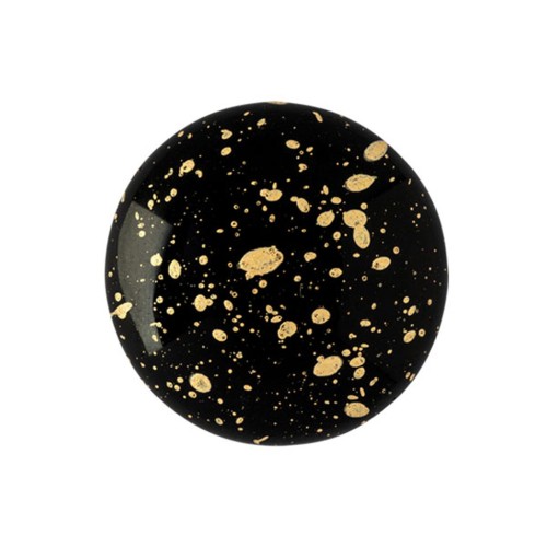 Cabochon di vetro di Puca® 18 mm Jet Gold Splash x1