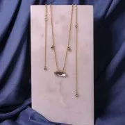 Mini ciondolo con serti de Ossido di zirconio 5 mm - Dorato/Cristal x1