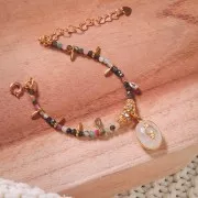 Mini ciondolo con serti de Ossido di zirconio 8x4mm Rodiato/Cristal x1