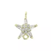 Distanziale stella con Ossido di zirconio 13x10 mm - Dorato/Cristal x1