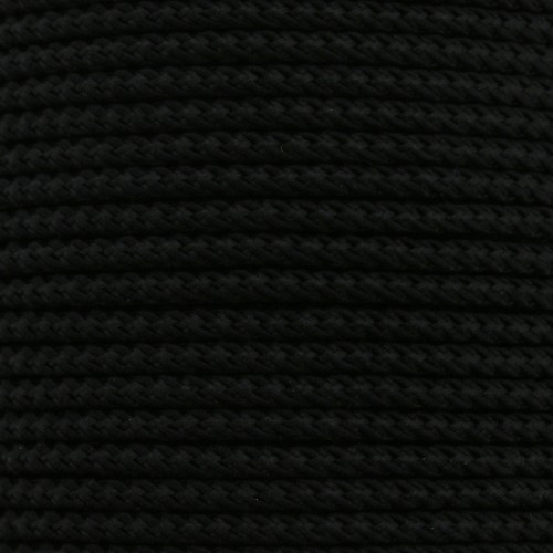 Cordone in polyester intrecciata 2 mm - Nero x1m