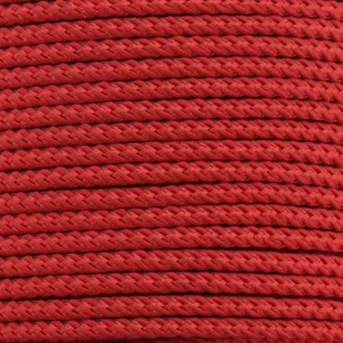 Cordone in polyester intrecciata 2 mm - Rosso x1m