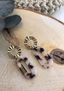 Ciondolo effetto plissettato scavati da decorare in zamac 18 mm - Dorato x2