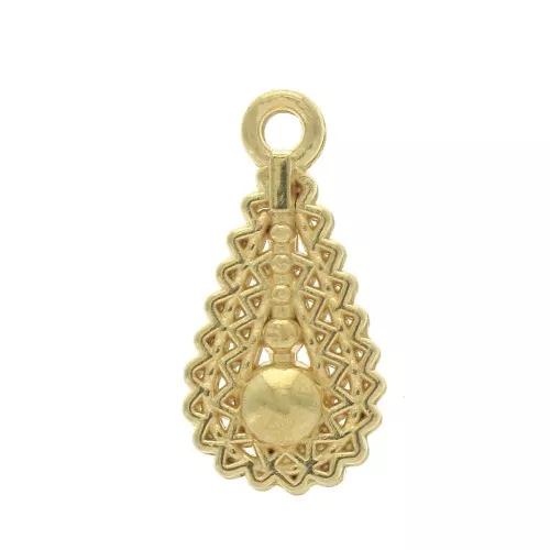 Ciondolo / Pendente gocciola in zamac 17x8.5 mm - Dorato con oro fino x1