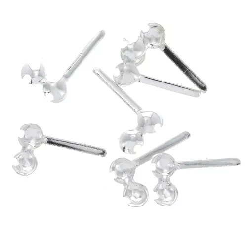 Terminali per catena con palline 3 mm con gambo Argento 925 x10