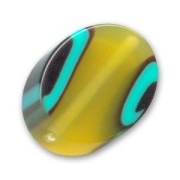 Oliva piatta mm. 29x23 Olivine/Turquoise x1|raw }}