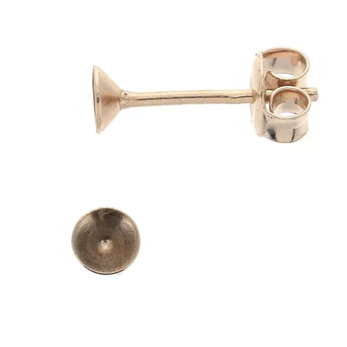 Orecchini per cabochon PureCrystal 1088 4 mm Argento 925 Rose gold x2