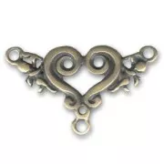 Separatore cuore 3 anellini mm. 25x41 bronzo x1