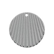 Pendente rotondo in ottone effetto plissettato 21 mm - Rodiato x1