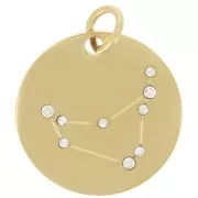 Pendente costellazione Capricorno 20mm con anello aperto - Acciaio inox dorato x1