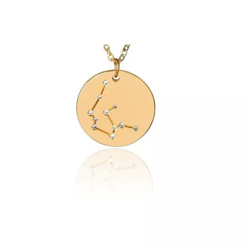 Pendente costellazione Acquario 20mm con anello aperto - Acciaio inox dorato x1
