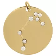 Pendente costellazione Ariete 20mm con anello aperto - Acciaio inox dorato x1