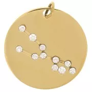 Pendente costellazione Toro 20mm con anello aperto - Acciaio inox dorato x1