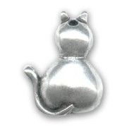 Pendente gatto mm. 30 Placcatura Argento Antico x1