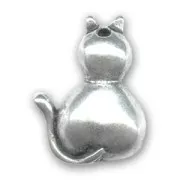 Pendente gatto mm. 30 Placcatura Argento Antico x1