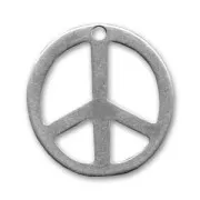 Pendente peace mm. 28 argentato antico x1