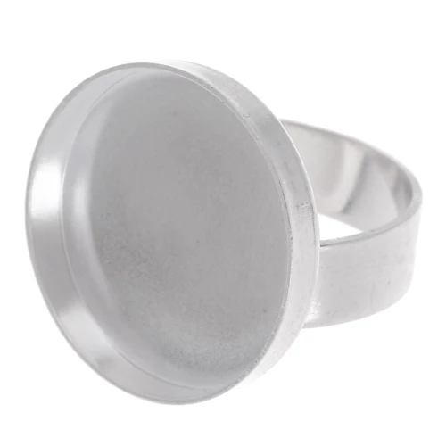 Anello rotondo regolabile 22 mm - Argento x1