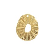 Ciondolo ovale irregolare effetto a pieghe zamak 22x18 mm - Dorato con oro fino x1|raw }}
