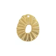 Ciondolo ovale irregolare effetto a pieghe zamak 22x18 mm - Dorato con oro fino x1