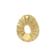 Ciondolo ovale irregolare effetto a pieghe zamak 22x18 mm - Dorato con oro fino x1