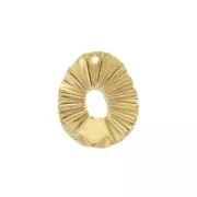 Ciondolo ovale irregolare effetto a pieghe zamak 22x18 mm - Dorato con oro fino x1