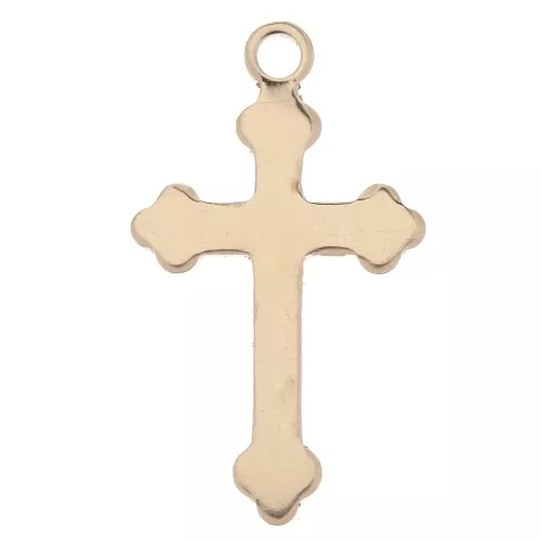 Ciondolo a croce 27x16 mm in Gold filled x1