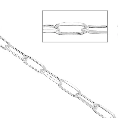 Catena maglia rettangolare 1.85 mm Argento 925 x 50 cm