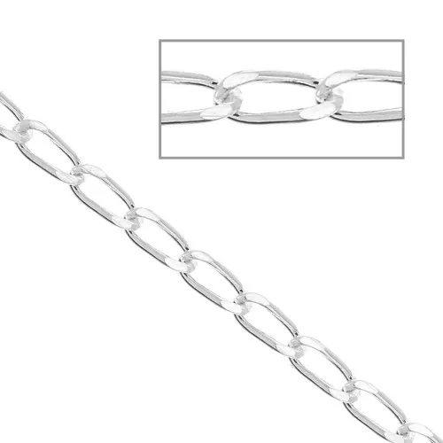 Maglia catena del cavallo / Specchio di Bilbao 1.80 mm Argento 925 x 50 cm