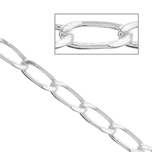 Maglia catena del cavallo / Specchio di Bilbao 4 facce 2.70 mm Argento 925 x 50 cm