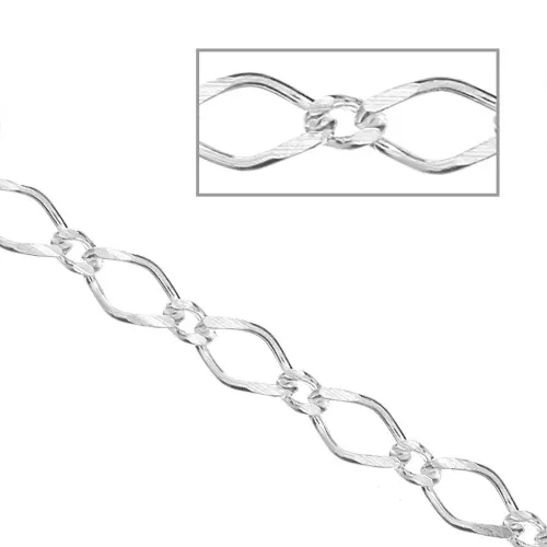 Catena a maglia Figaro alternanza specchio (1x1) 2.85 mm Argento 925 x50 cm