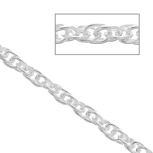 Catena ritorta doppia maglia Forçat 2 mm Argento 925 x 50 cm