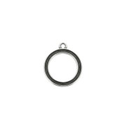 Ciondolo rotondo a doppia faccia in zamac 18.5x16 mm Placcatura argento antico