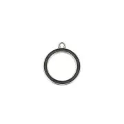 Ciondolo rotondo a doppia faccia in zamac 18.5x16 mm Placcatura argento antico