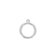 Ciondolo rotondo a doppia faccia in zamac 18.5x16 mm Placcatura argento antico