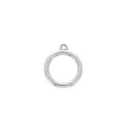 Ciondolo rotondo a doppia faccia in zamac 18.5x16 mm Placcatura argento antico
