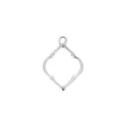 Pendente rombo testurizzato in zamac 22.5x16.5 mm Placcatura argento antico