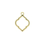 Pendente rombo testurizzato in zamac 22.5x16.5 mm - Dorato con oro fino x1