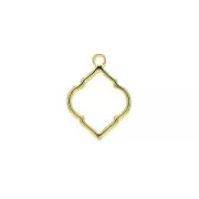 Pendente rombo testurizzato in zamac 22.5x16.5 mm - Dorato con oro fino x1