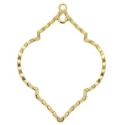 Pendente rombo testurizzato 2 anelli in zamac 51.5x38 mm - Dorato con oro fino x1