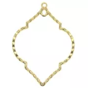 Pendente rombo testurizzato 2 anelli in zamac 51.5x38 mm - Dorato con oro fino x1
