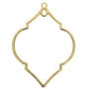 Pendente rombo testurizzato 2 anelli in zamac 51.5x38 mm - Dorato con oro fino x1