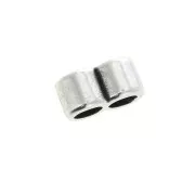 Passante slider 8.5x5 mm per 2 cordoni 2.5 mm - Placcatura Argento Antico x1