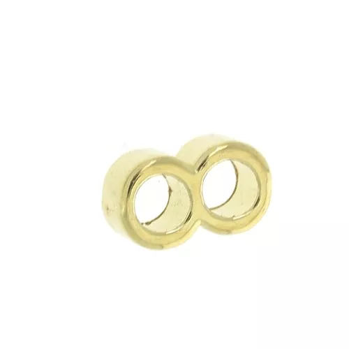 Passante slider 8.5x5 mm per 2 cordoni 2.5 mm - Dorato con oro fino x1