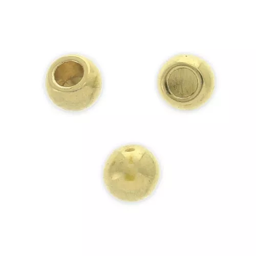 Chiusura palla di finitura per cordone 2 mm - Dorato con oro fino x10