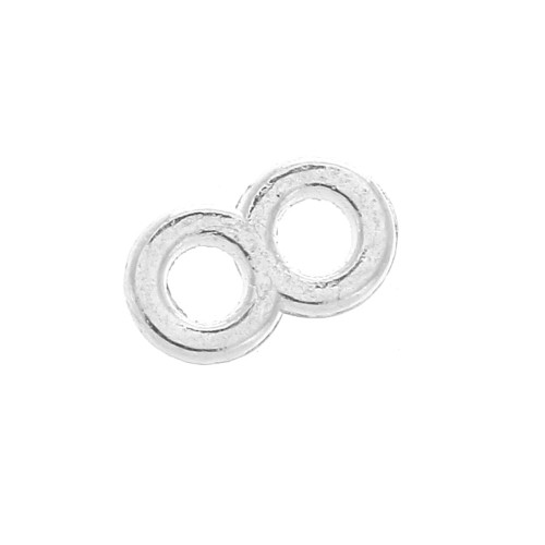 Pulsante slider 8x4.5 mm per 2 cordoni 2 mm - Placcatura Argento Antico x1