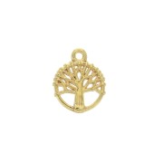 Breloque ronde Arbre de vie en zamac 12x10 mm - Dorato con oro fino x1|raw }}